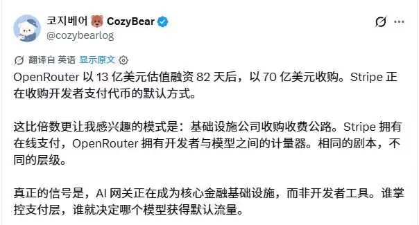 Stripe以超70亿美元收购AI模型路由平台OpenRouter