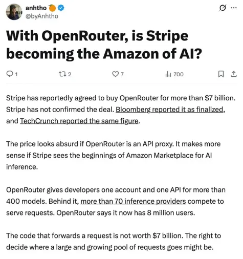 Stripe收购OpenRouter