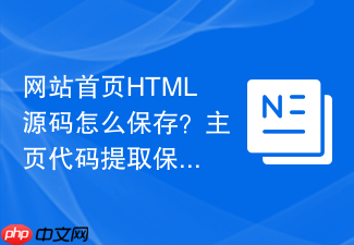 网站首页html源码怎么保存?主页代码提取保存方法