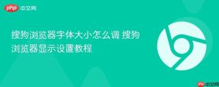 搜狗浏览器字体大小怎么调 搜狗浏览器显示设置教程