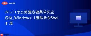 Win11怎么修复右键菜单反应迟钝_Windows11删除多余Shell扩展