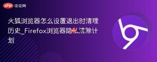 火狐浏览器怎么设置退出时清理历史_Firefox浏览器隐私清除计划