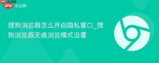 搜狗浏览器怎么开启隐私窗口_搜狗浏览器无痕浏览模式设置