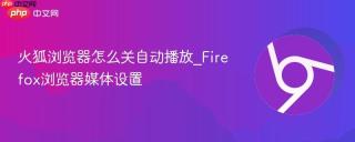 火狐浏览器怎么关自动播放_Firefox浏览器媒体设置