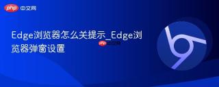 Edge浏览器怎么关提示_Edge浏览器弹窗设置