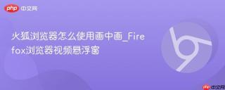 火狐浏览器怎么使用画中画_Firefox浏览器视频悬浮窗