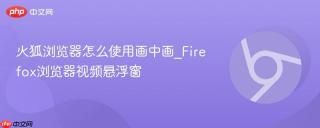 火狐浏览器怎么使用画中画_firefox浏览器视频悬浮窗
