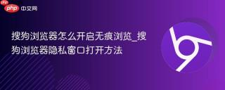 搜狗浏览器怎么开启无痕浏览_搜狗浏览器隐私窗口打开方法