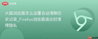 火狐浏览器怎么设置自动清除历史记录_Firefox浏览器退出时清理隐私