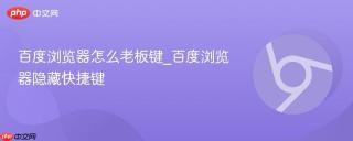 百度浏览器怎么老板键_百度浏览器隐藏快捷键