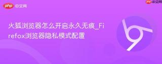 火狐浏览器怎么开启永久无痕_Firefox浏览器隐私模式配置