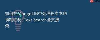 如何在mongodb中处理长文本的模糊匹配_text search全文搜索