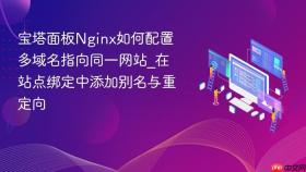 宝塔面板nginx如何配置多域名指向同一网站_在站点绑定中添加别名与重定向