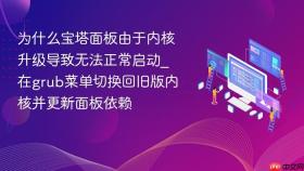 为什么宝塔面板由于内核升级导致无法正常启动_在grub菜单切换回旧版内核并更新面板依赖