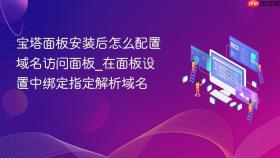 宝塔面板安装后怎么配置域名访问面板_在面板设置中绑定指定解析域名