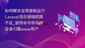 如何解决宝塔面板运行laravel项目报错权限不足_使用命令将存储目录归属www用户