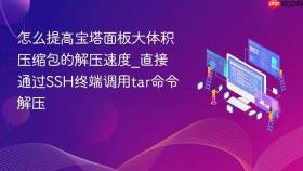 怎么提高宝塔面板大体积压缩包的解压速度_直接通过ssh终端调用tar命令解压