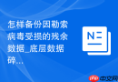 怎样备份因勒索病毒受损的残余数据_底层数据碎片提取