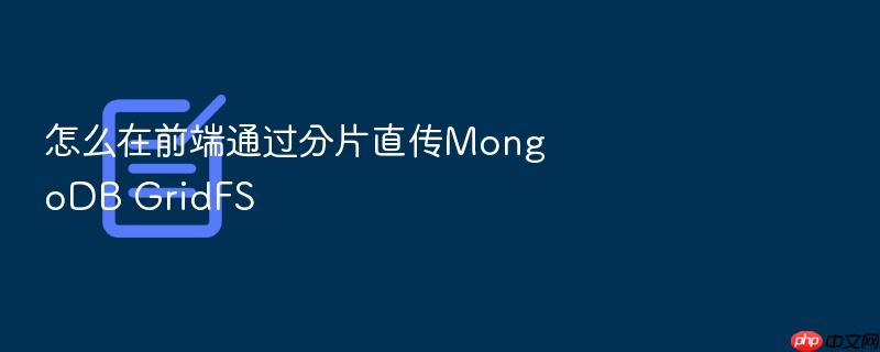怎么在前端通过分片直传mongodb gridfs