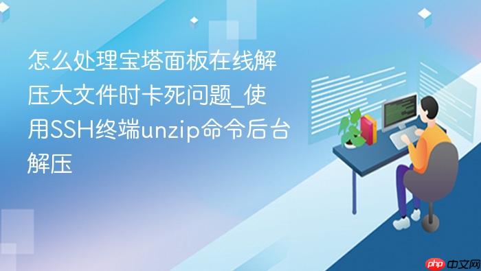怎么处理宝塔面板在线解压大文件时卡死问题_使用ssh终端unzip命令后台解压