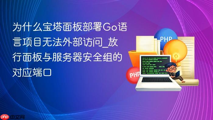 为什么宝塔面板部署go语言项目无法外部访问_放行面板与服务器安全组的对应端口