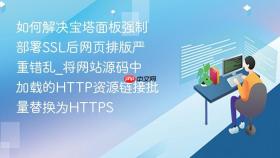 如何解决宝塔面板强制部署ssl后网页排版严重错乱_将网站源码中加载的http资源链接批量替换为https