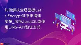 如何解决宝塔面板let\'s encrypt证书申请速度慢_切换zerossl或使用dns-api验证方式