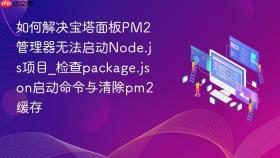 如何解决宝塔面板pm2管理器无法启动node.js项目_检查package.json启动命令与清除pm2缓存