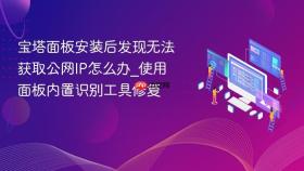 宝塔面板安装后发现无法获取公网ip怎么办_使用面板内置识别工具修复