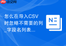 怎么在导入CSV时忽略不需要的列_字段名列表自定义映射