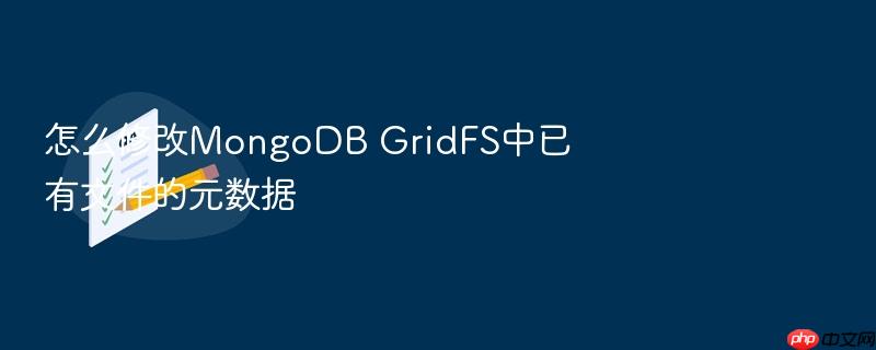 怎么修改mongodb gridfs中已有文件的元数据