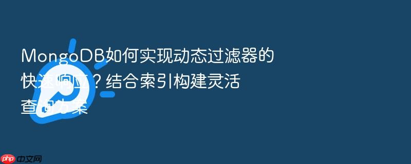mongodb如何实现动态过滤器的快速响应?结合索引构建灵活查询方案