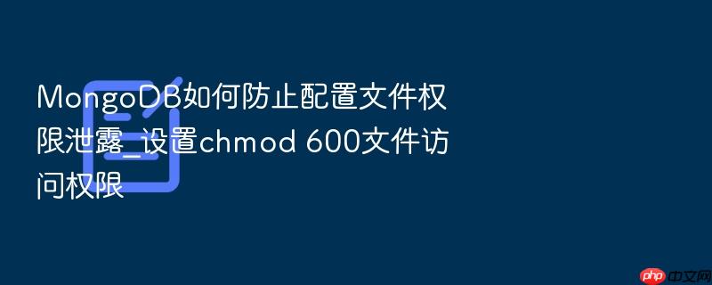 mongodb如何防止配置文件权限泄露_设置chmod 600文件访问权限