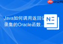 Java如何调用返回记录集的Oracle函数_处理Function