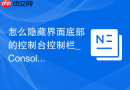 怎么隐藏界面底部的控制台控制栏_Console面板禁用与收起