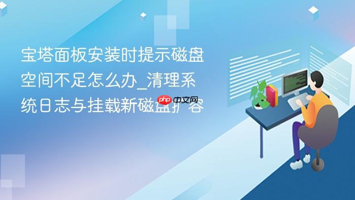 宝塔面板安装时提示磁盘空间不足怎么办_清理系统日志与挂载新磁盘扩容