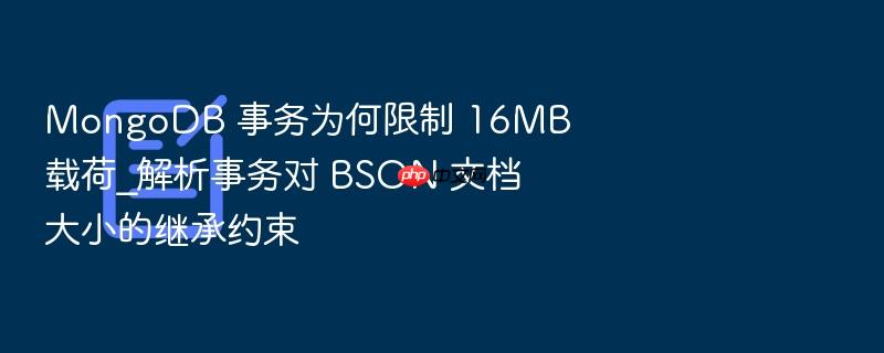 mongodb 事务为何限制 16mb 载荷_解析事务对 bson 文档大小的继承约束