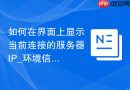 如何在界面上显示当前连接的服务器IP_环境信息展示配置