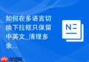 如何在多语言切换下拉框只保留中英文_清理多余语言包选项
