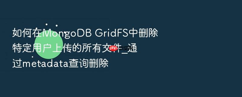 如何在mongodb gridfs中删除特定用户上传的所有文件_通过metadata查询删除