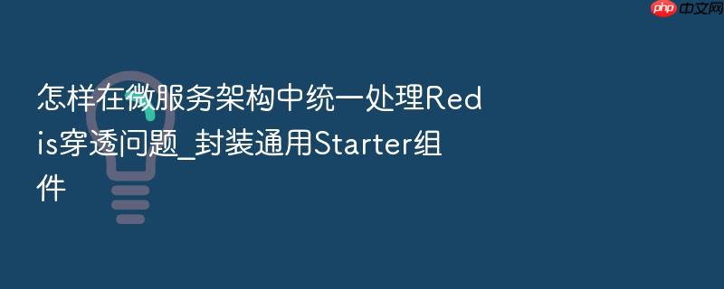 怎样在微服务架构中统一处理redis穿透问题_封装通用starter组件