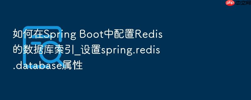 如何在spring boot中配置redis的数据库索引_设置spring.redis.database属性