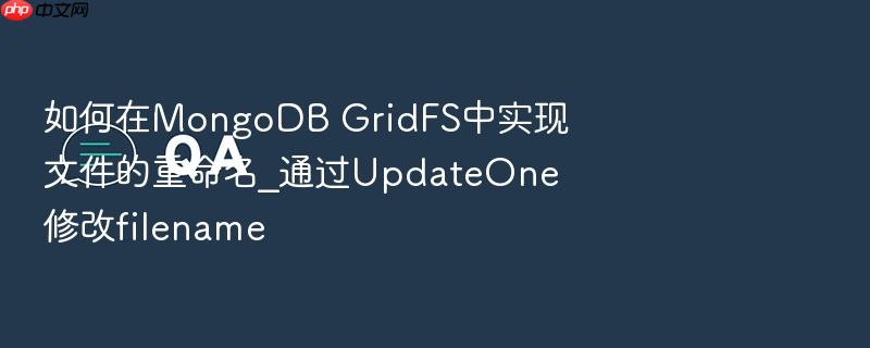 如何在mongodb gridfs中实现文件的重命名_通过updateone修改filename