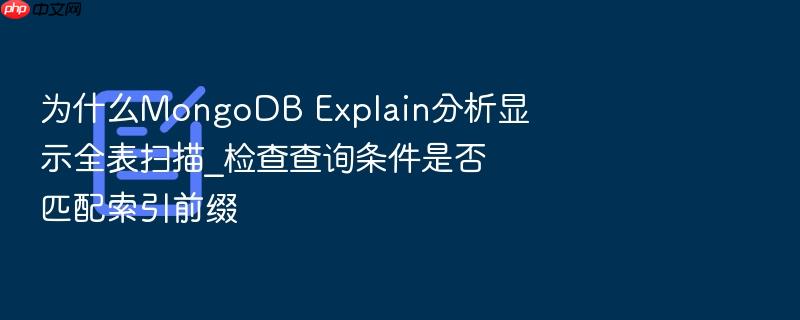 为什么mongodb explain分析显示全表扫描_检查查询条件是否匹配索引前缀