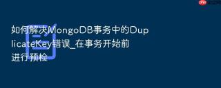如何解决mongodb事务中的duplicatekey错误_在事务开始前进行预检
