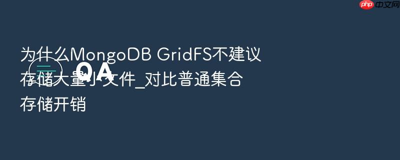 为什么mongodb gridfs不建议存储大量小文件_对比普通集合存储开销