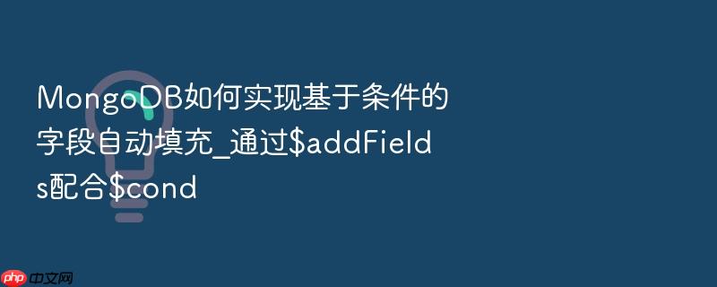 mongodb如何实现基于条件的字段自动填充_通过$addfields配合$cond