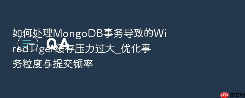 如何处理mongodb事务导致的wiredtiger缓存压力过大_优化事务粒度与提交频率
