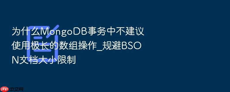为什么mongodb事务中不建议使用极长的数组操作_规避bson文档大小限制