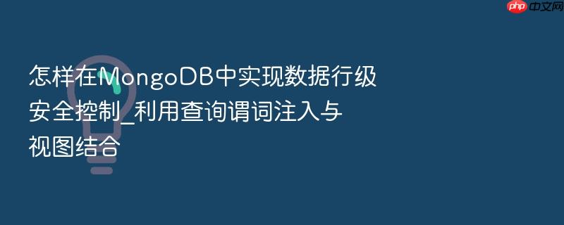 怎样在mongodb中实现数据行级安全控制_利用查询谓词注入与视图结合